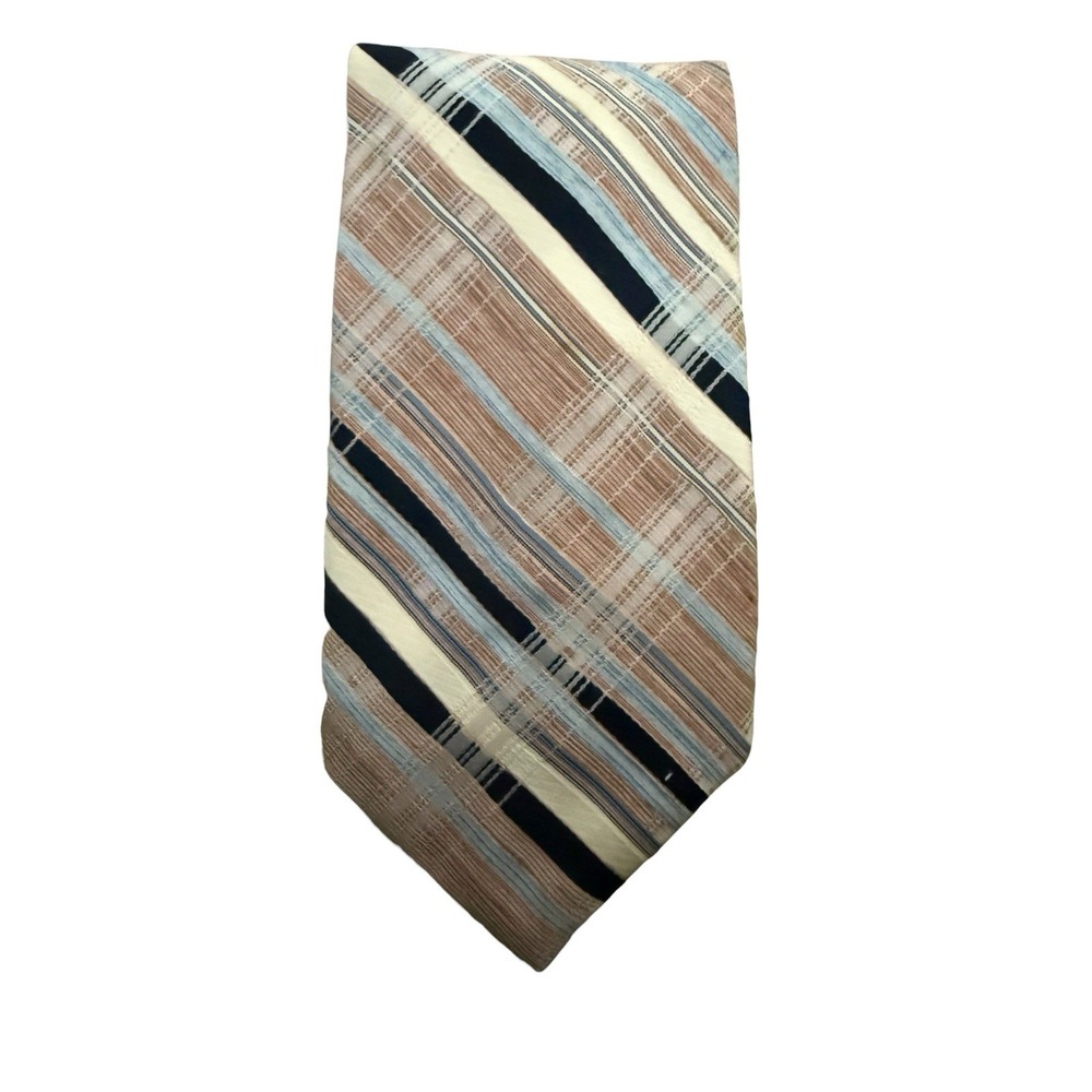 Vintage 1970s Don Loper Beverly Hills Tie 4in Wide Retro Geometric Stripe